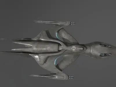 51Caved spaceship Free low-poly 3D model