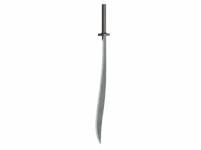 Curved sword Low-poly 3D model
