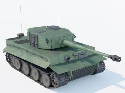 Tiger H1 Tank Low-poly 3D model