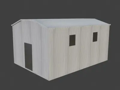 High Quality Industrial Warehouse Low-poly 3D model