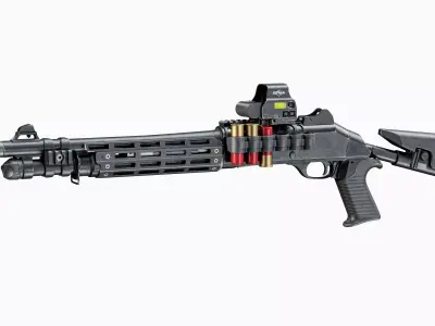 Benelli M4 Tactical Modular Shotgun Low-poly 3D model