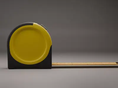 Metal retractable measuring tape 3D model