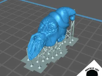 Christmas Zombie The Head for 6 inch action figures 3D print model