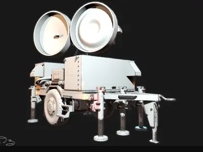 Low Poly PBR Sentinel Radar - HPIR Low-poly 3D model