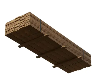 Stack Of Wooden Planks 3D model