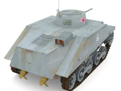 Tank Type 2 Ka-Mi Low-poly 3D model