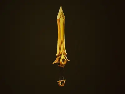 Golden Sword - Game Ready Weapon Low-poly 3D model