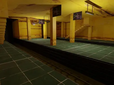 Dirty Metro Station Low-poly 3D model