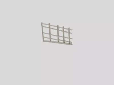 Industrial Factory Safety Railing Section for 3D print 3D model