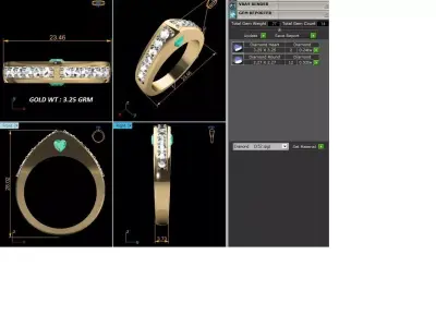 Women ring 3dm Render details 3D print model