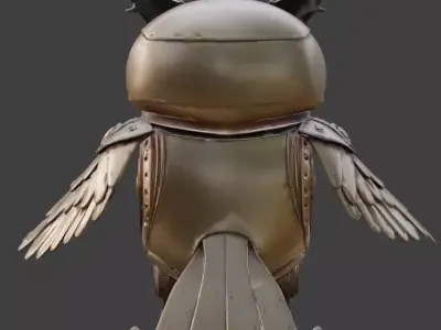 Mechanical Owl  3D Model Low-poly 3D model