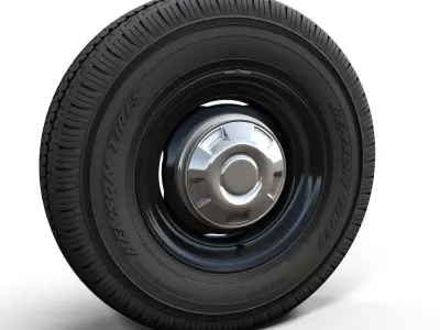 Vintage sedan wheel highpoly  3D model