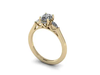 Jewelry Diamond Ring 3D print model