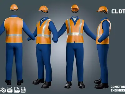 construction and engineer - clothyfic outfit  Low-poly 3D model