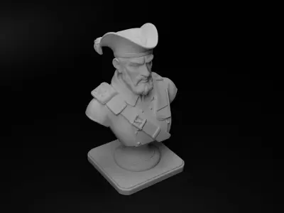 French Musketeer Bust Chess 3D print model