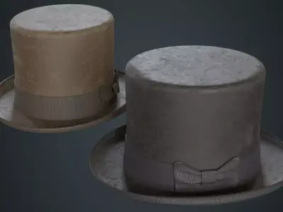 Top Hat 2B Low-poly 3D model