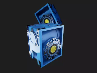 Worm drive gearbox or right angle drive 3d model Low-poly 3D model