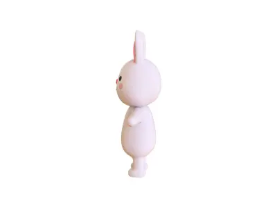 High-Quality 3D Bunny Character Cartoon  Low-poly 3D model