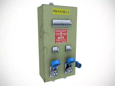 Electric Box with plug Low-poly 3D model