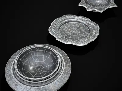 Tudor Pewter Bowls Low-poly 3D model