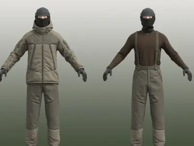 Military uniform for men 3D model