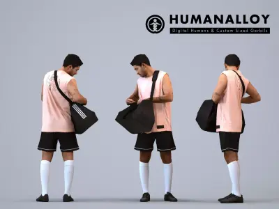 00535Levi004 - Adult Caucasian male exercising in summer 3D model