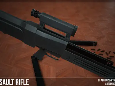 G11 Assault Rifle Low-poly 3D model purchase