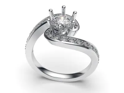 solitaire with ring sizes  9 part S65 3D print model