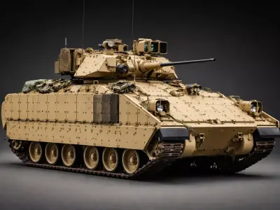M2 Bradley Infantry Fighting Vehicle Low Poly Military IFV Low-poly 3D model