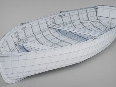 Old wooden boat 3D model
