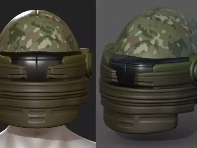 Helmet scifi military combat 3d model  Low-poly 3D model purchase