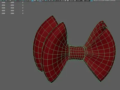 Cartoon Bow Low-poly 3D model 2