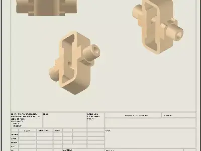 Bifter wooden bracket with two holes 3D model