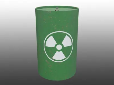 Rusty Radiation Waste Barrel Low-poly 3D model