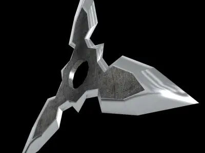 shuriken metal sword Low-poly 3D model