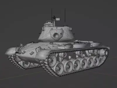 M47 Patton Low-poly 3D model