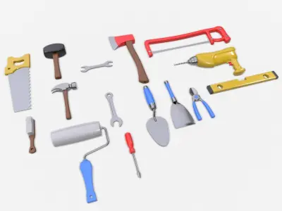 Cartoon Hand Tool Collection 3D model