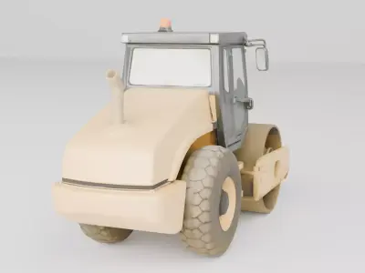Road Roller Compactor Asphalt and Road Construction Machine 3D model