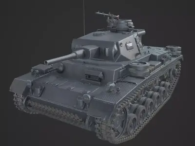 Panzer 3 Ausf J Low-poly 3D model