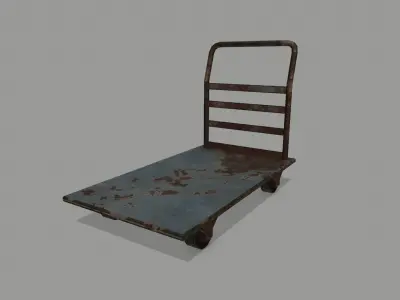 Trolley metal hand cart Low-poly 3D model
