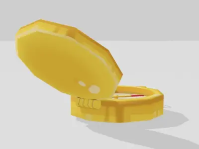 Gold Compass - Hand Painted 3D model