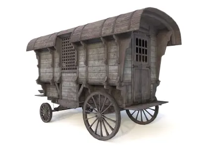 Old Prison Trolley Low-poly 3D model