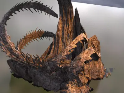 Ancient Drake tail mountain 1 3D model