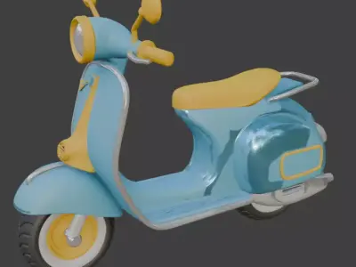 Vintage Retro Scooter 3D Model 3D model 5