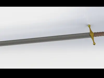 Two-Handed Great Sword 3D Model  3D print model
