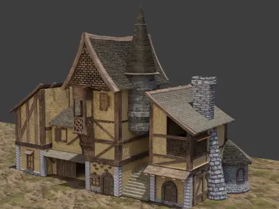 Medieval House 3D model get