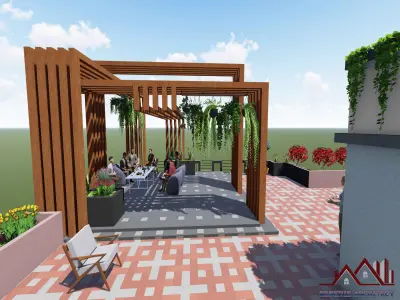 Modern Residential Cum Commercial Building Elevation Design 3D print model