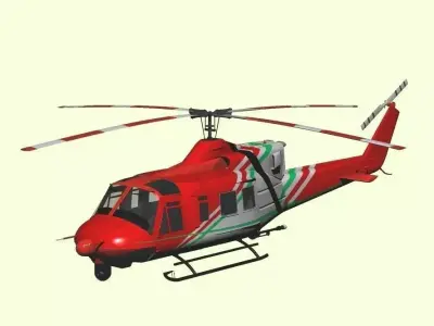 Fire rescue helicopter Helitack Free 3D model