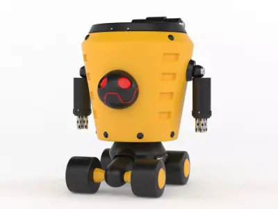 Robot on wheels 3D model purchase