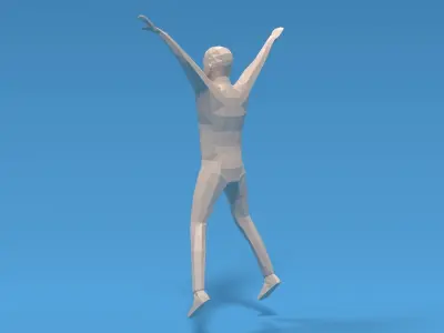Low Poly Kid Jumping Jacks Low-poly 3D model